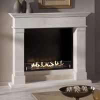 Биокамин в мраморном портале Firezo Aura, стандарт