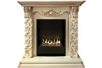 Биокамин в портале Firezo Luxemburg (каменный) Сланец Слоновая кость с патиной